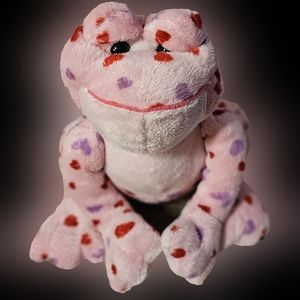 Ganz Webkins 8" Pink Love Frog Plush - HM144 - Red & Purple Hearts *No Code*